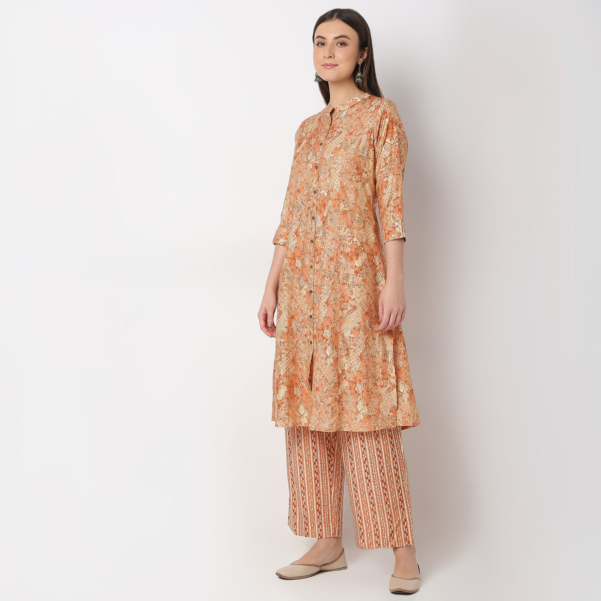 Flare Fit Printed Kurta with Pant Set