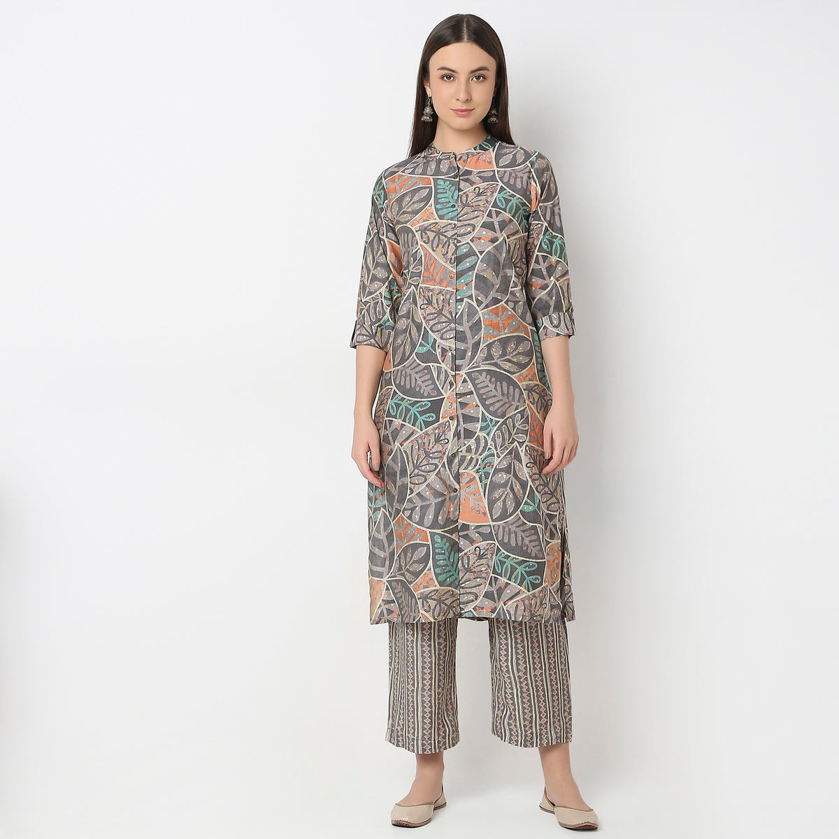 Regular Fit Printed Kurta with Pant Set