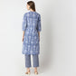 Regular Fit Printed V Neck Kurta with Pant Set