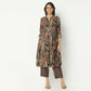 Regular Fit Printed Band Collar Kurta with Pant Set