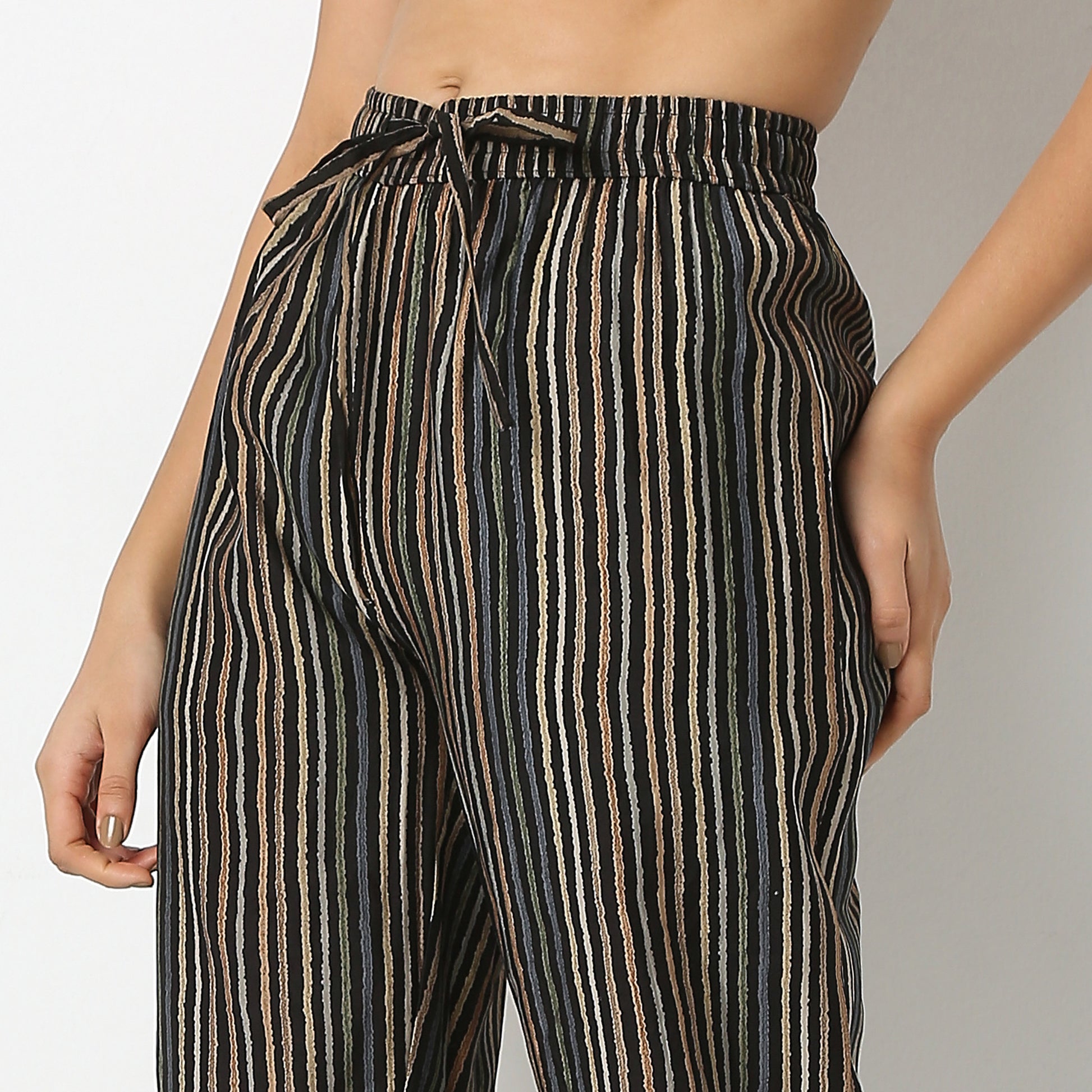 Flare Fit Printed Band Collar Kurta with Pant Set