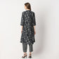 Regular Fit Printed Band Collar Kurta with Pant Set