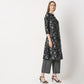 Regular Fit Printed Band Collar Kurta with Pant Set