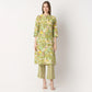 Regular Fit Printed Band Collar Kurta with Pant Set