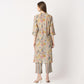 Regular Fit Printed V Neck Kurta with Pant Set