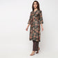 V-Neck Printed Kurta with Pant Sets