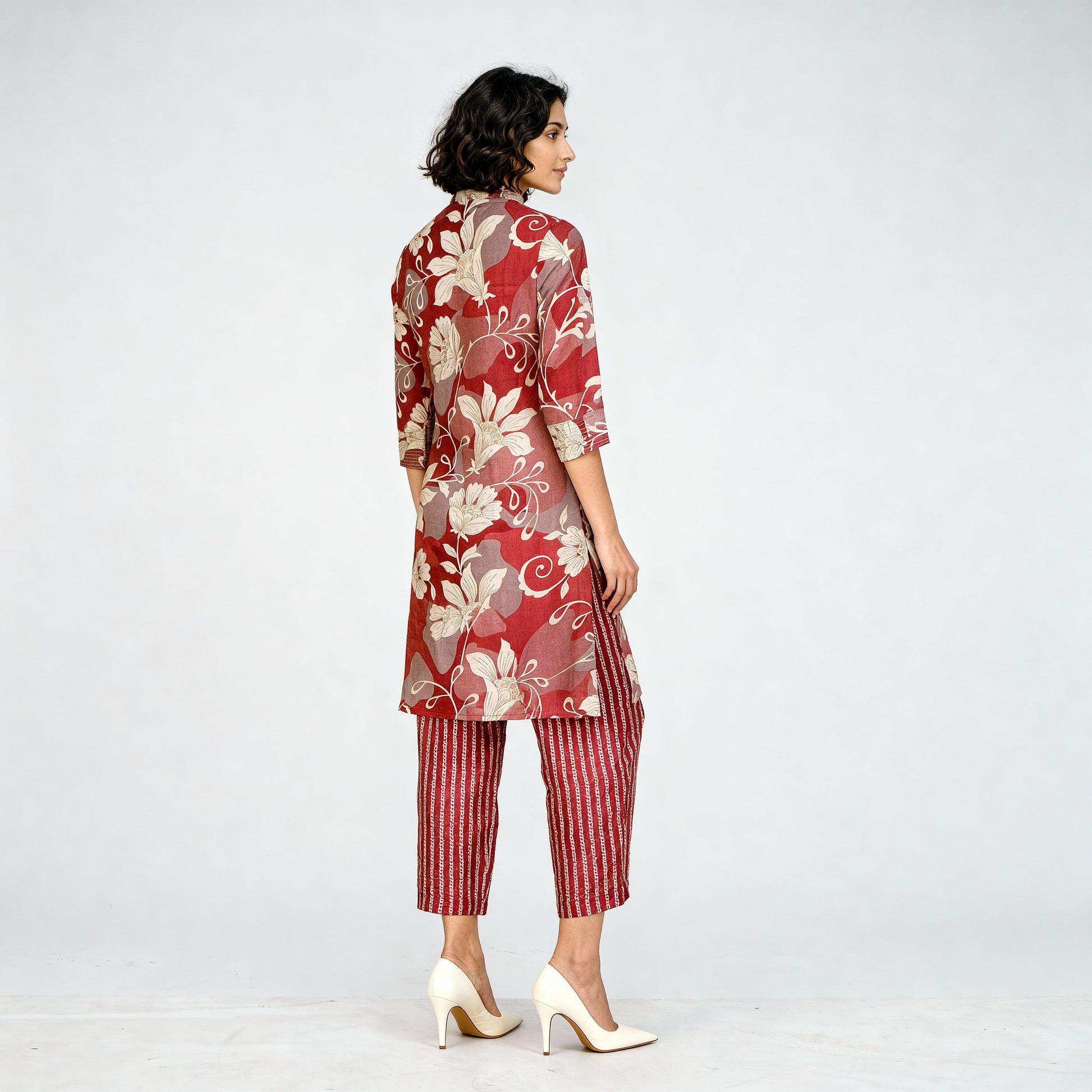 V-Neck Printed Kurta with Pant Sets