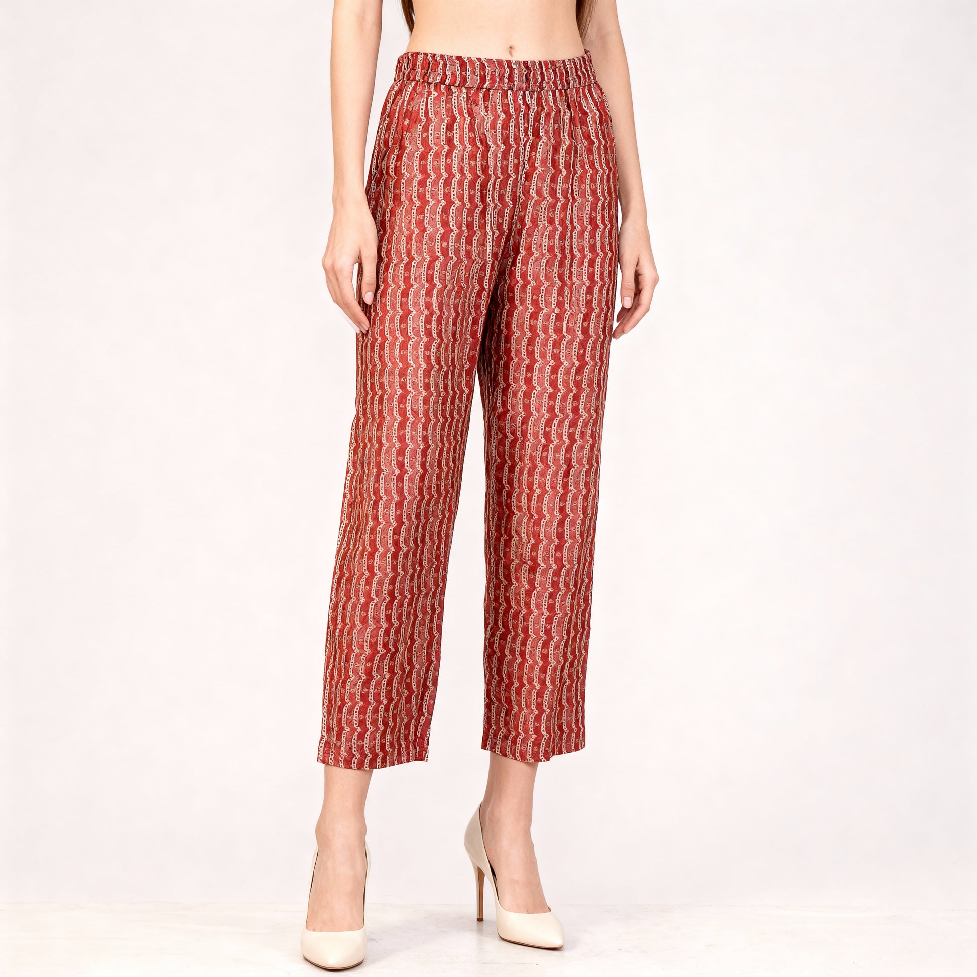 V-Neck Printed Kurta with Pant Sets