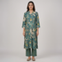 Printed V-Neck Kurta with Pant Set
