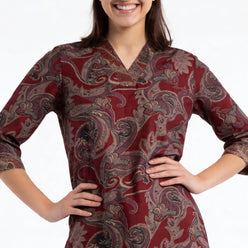 Printed V-Neck Straight Kurta with Pant Set