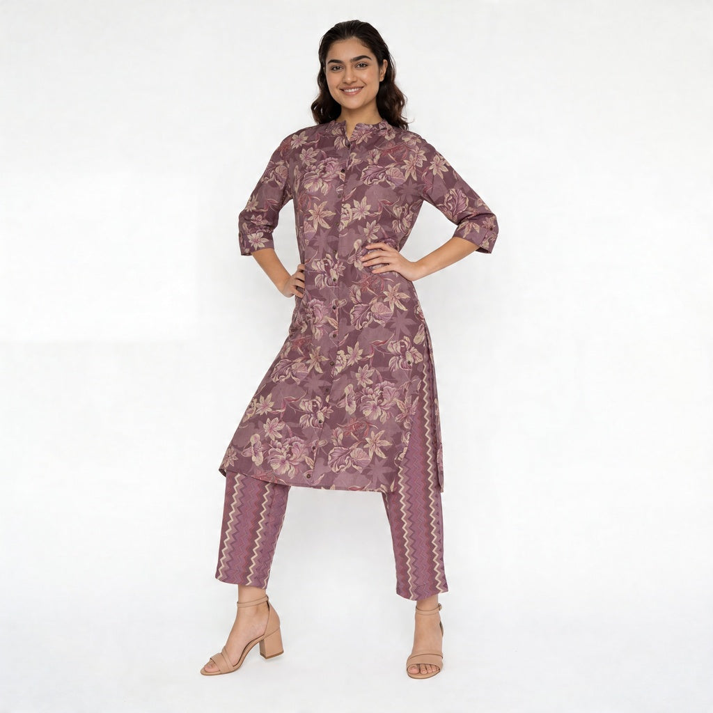 Printed Straight Kurta with Pant Set