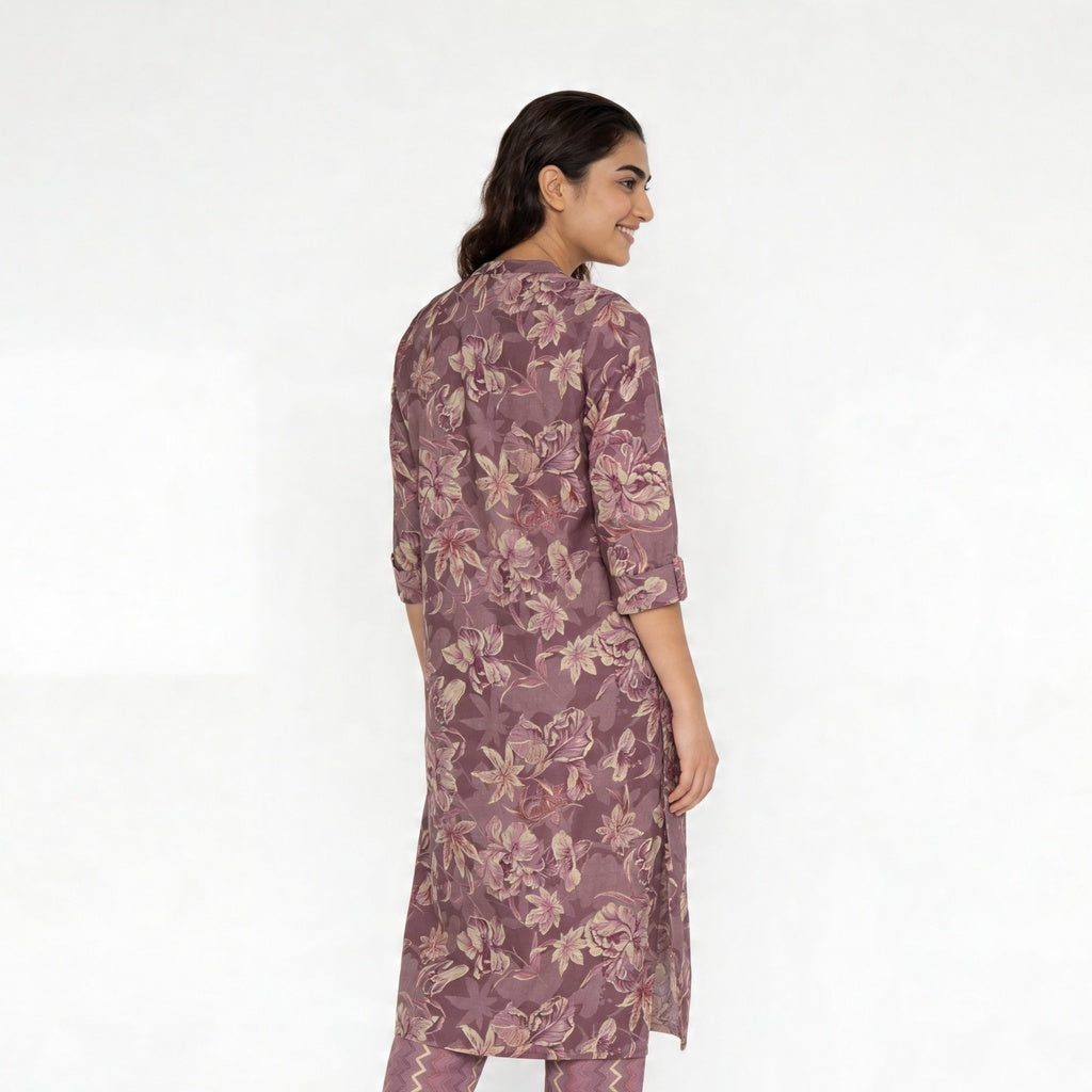 Printed Straight Kurta with Pant Set