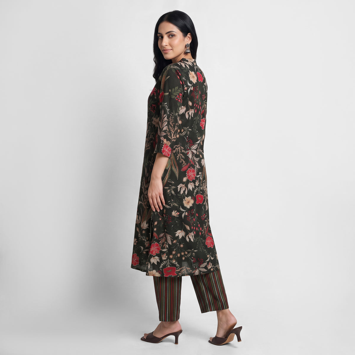 Printed Band Neck Ethnic Sets