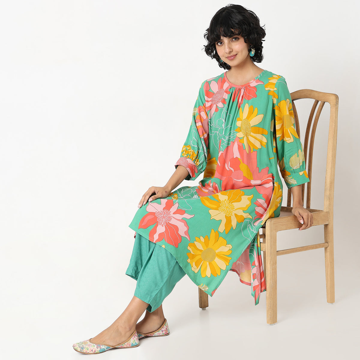 Flare Fit Printed Kurta