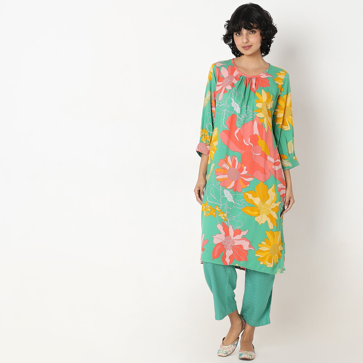 Flare Fit Printed Kurta