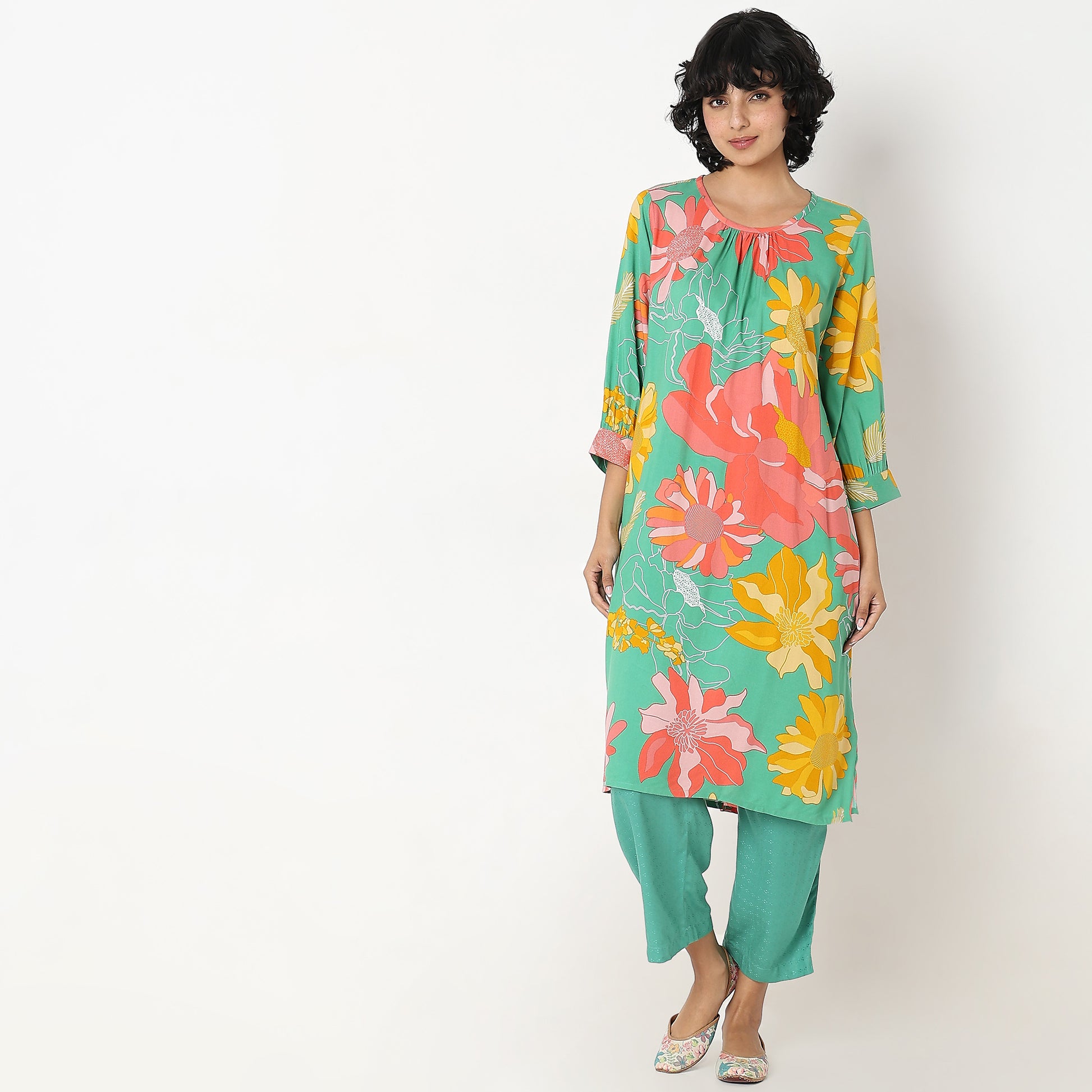 Flare Fit Printed Kurta