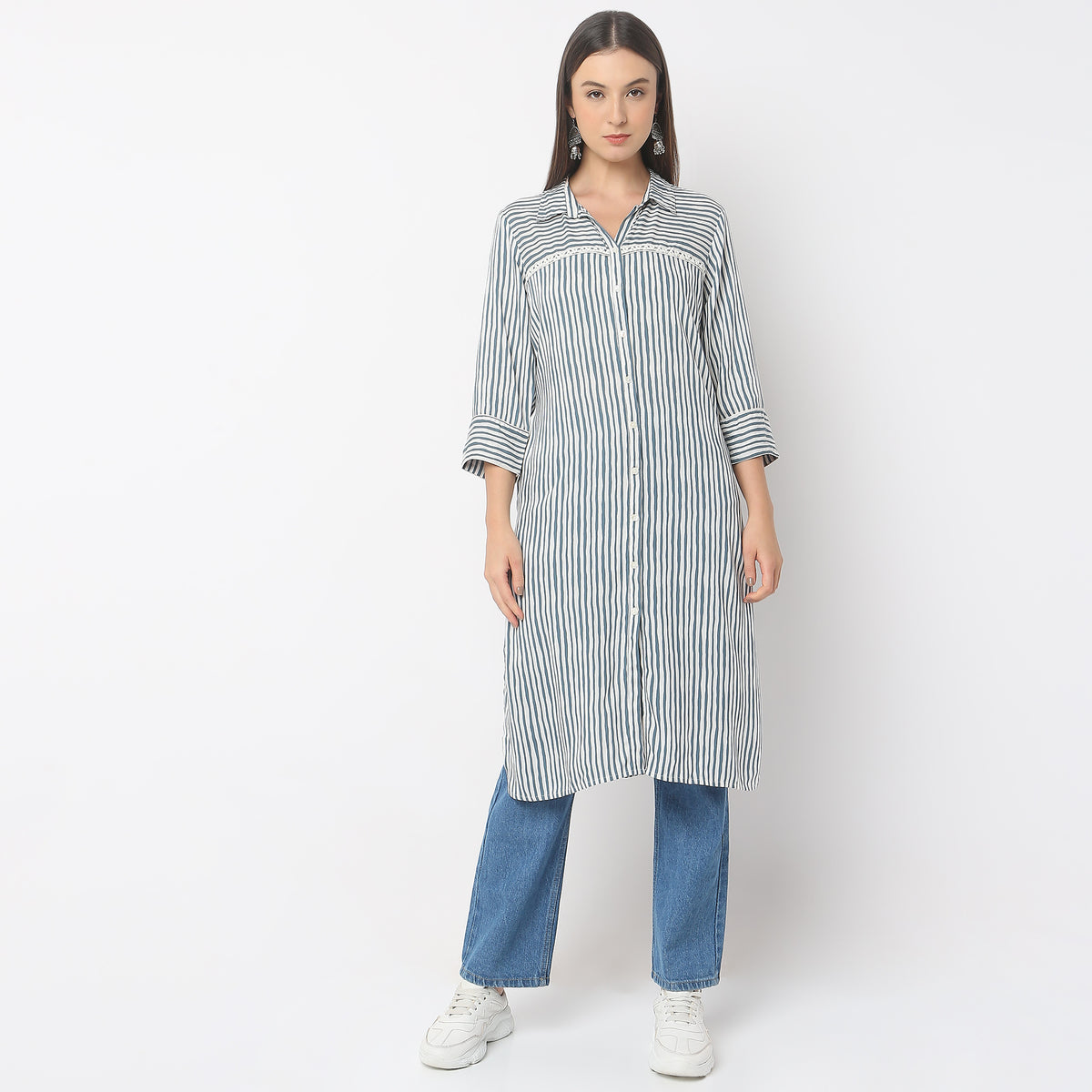 Straight Fit Striped Kurta