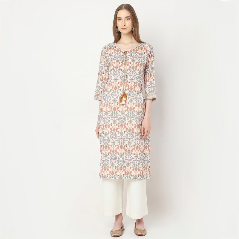 Flare Fit Printed Kurta