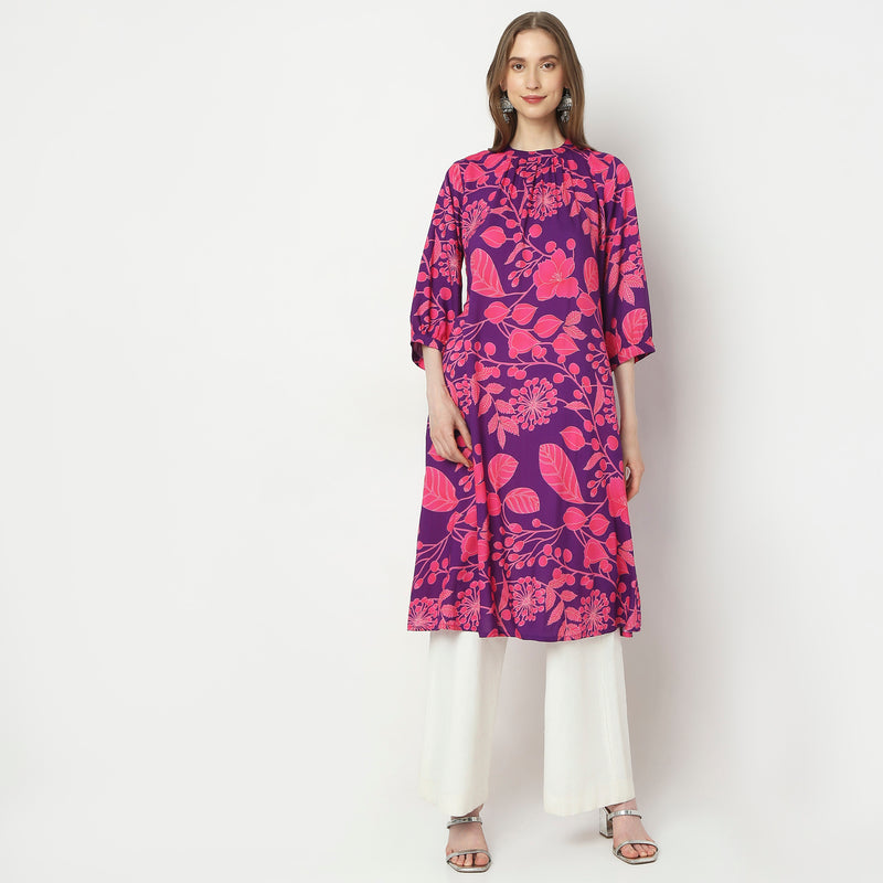 Flare Fit Printed Kurta