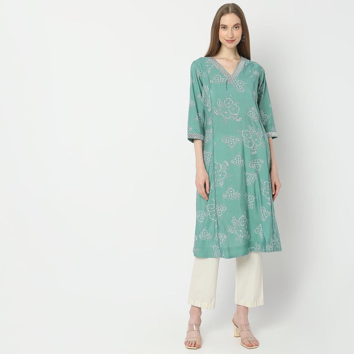 Flare Fit Printed Kurta