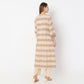Prinetd Below Knee V-Neck Sand Dunes Flared Kurta