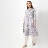 Flare Fit Printed Band Collar Kurta