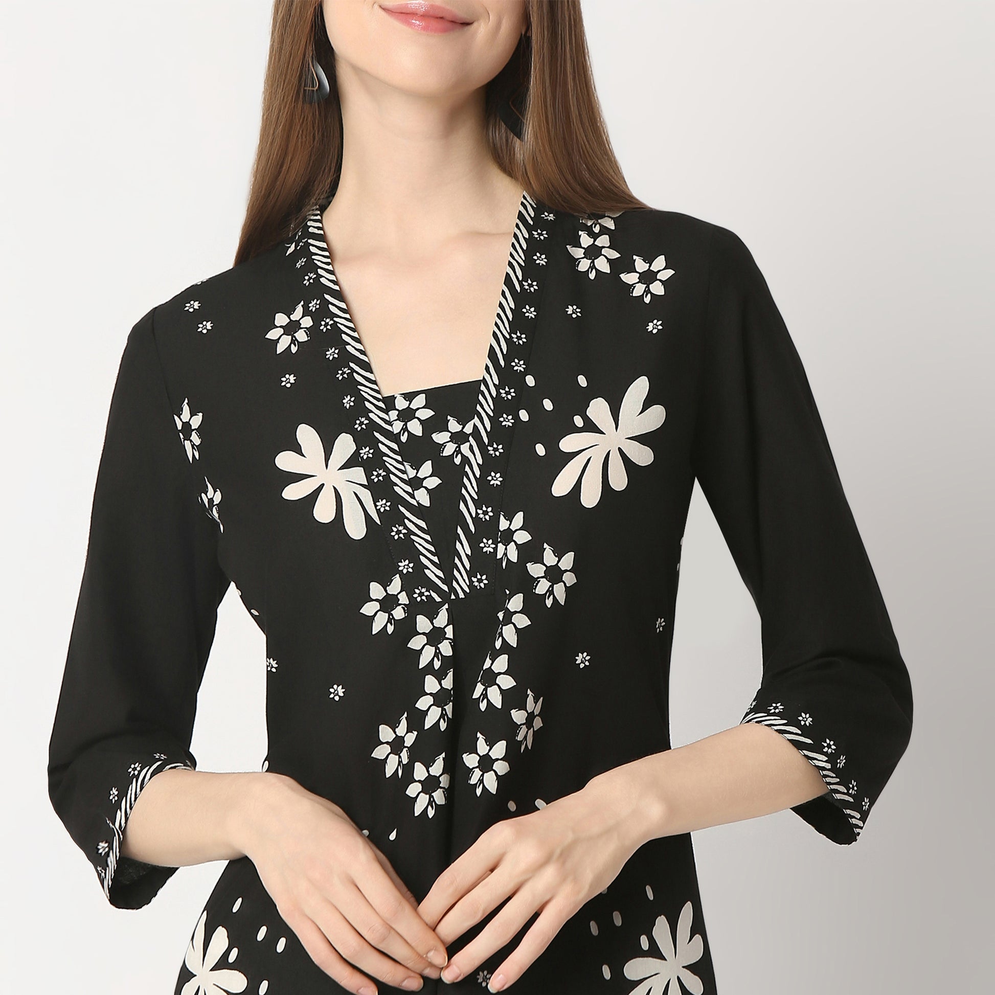 Flare Fit Printed Below Knee Kurta