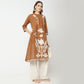 Flare Fit Printed Band Neck Kurta
