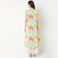 V-Neck Printed Flared Kurta