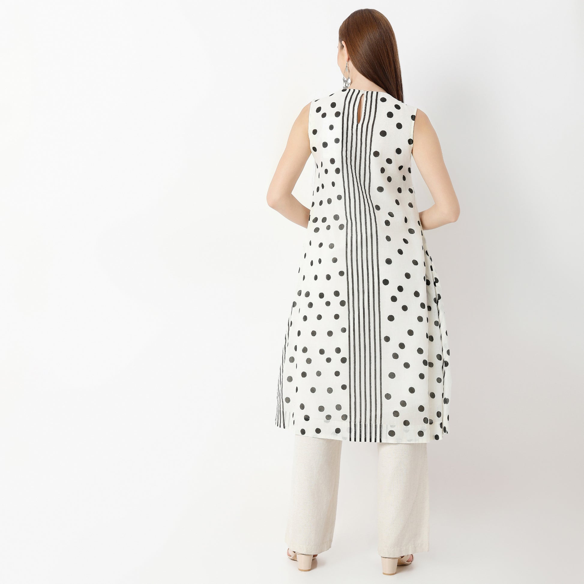 Flare Fit Printed Round Neck Kurta