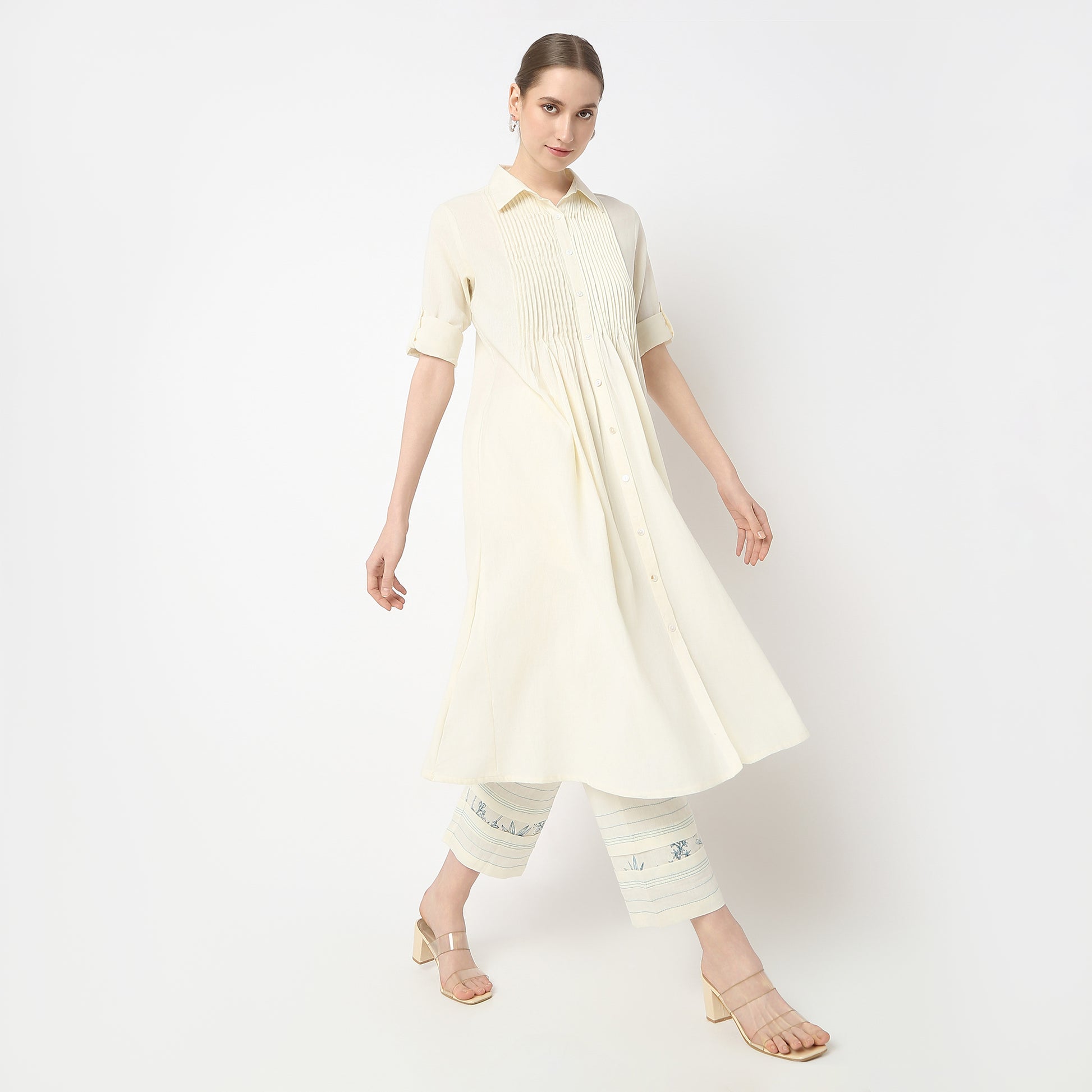 Flare Fit Solid Kurta