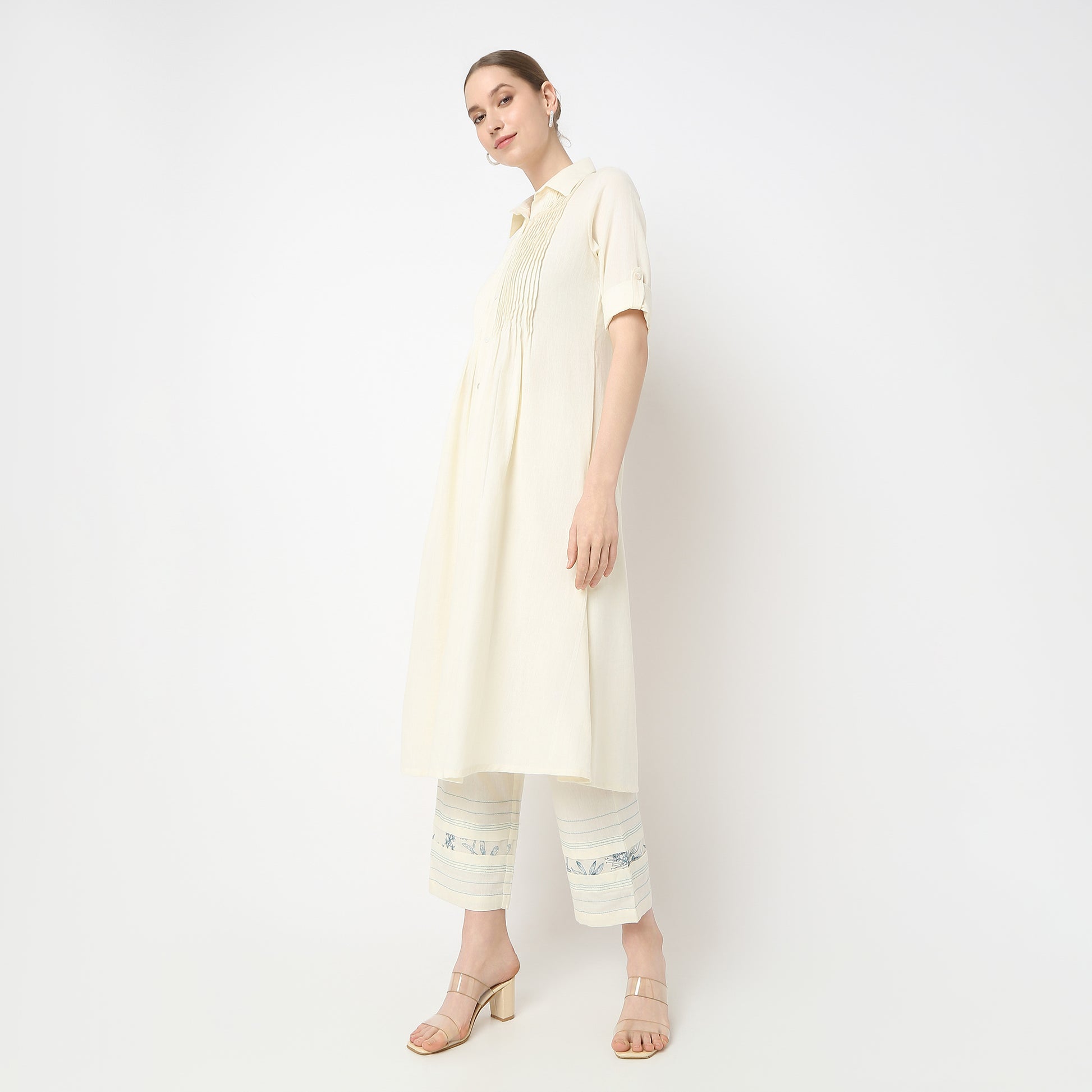 Flare Fit Solid Kurta