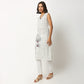 Buy Women Flare Fit Checkered Sleeveless Kurta  - Style Union