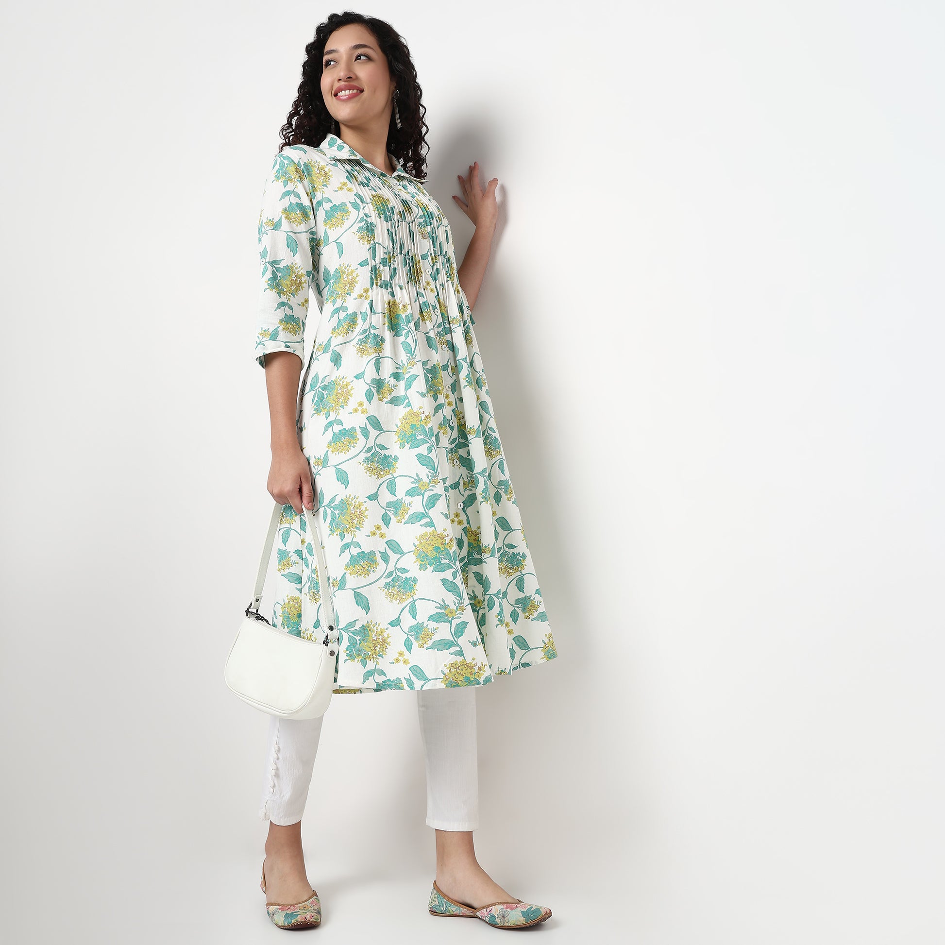 Cotton Printed Flared Kurta