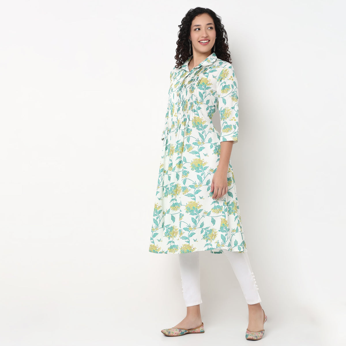 Cotton Printed Flared Kurta