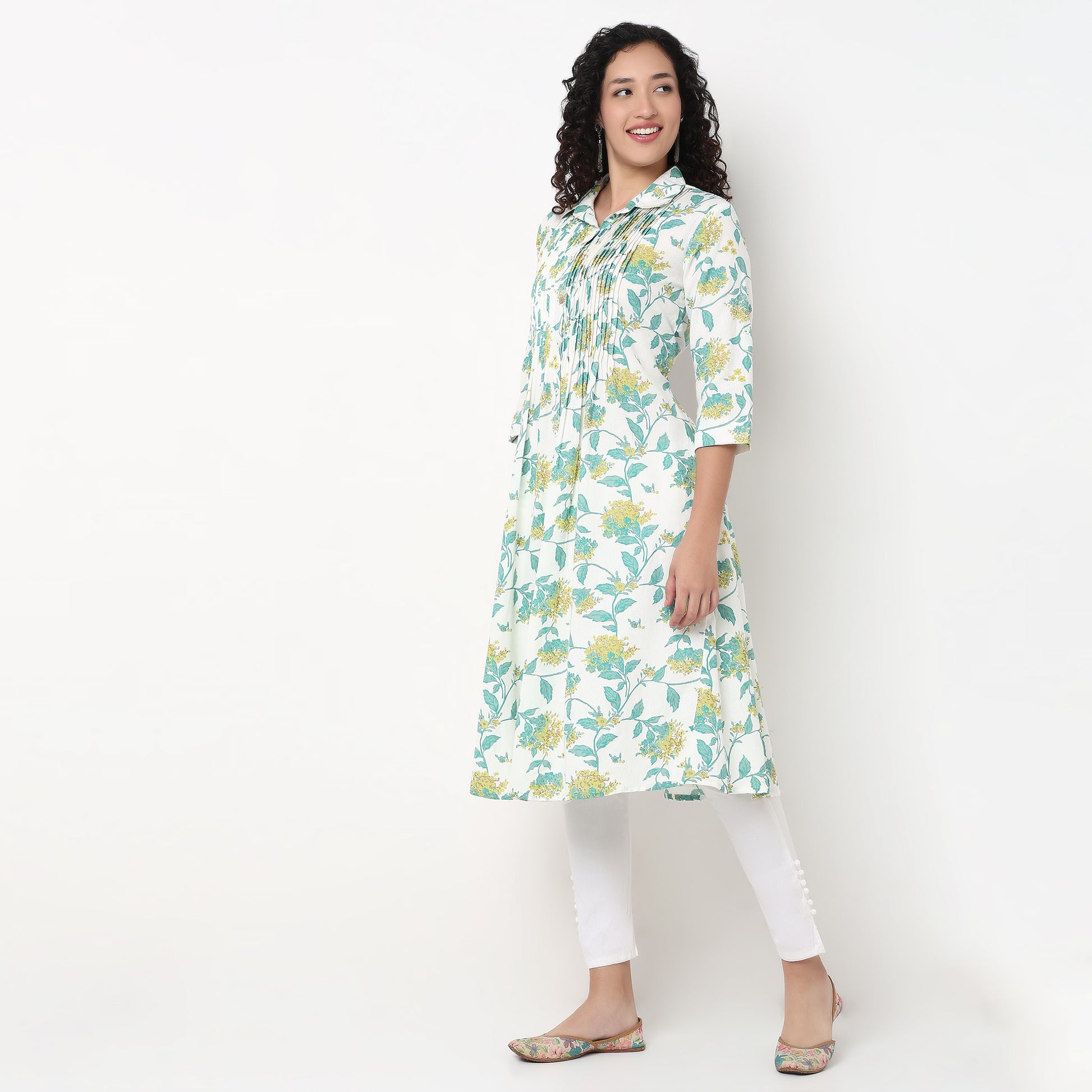 Cotton Printed Flared Kurta