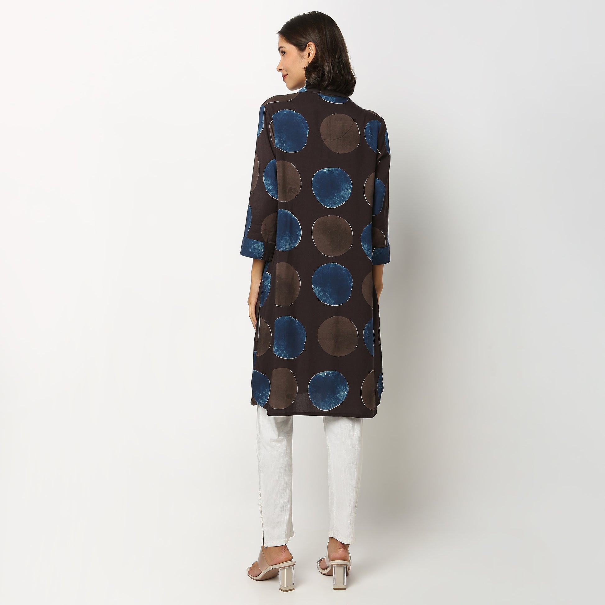 Buy Women Straight Fit Printed Three-Fourth Sleeve Kurta  - Style Union