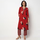 Buy Women Straight Fit Printed Three-Fourth Sleeve Kurta  - Style Union