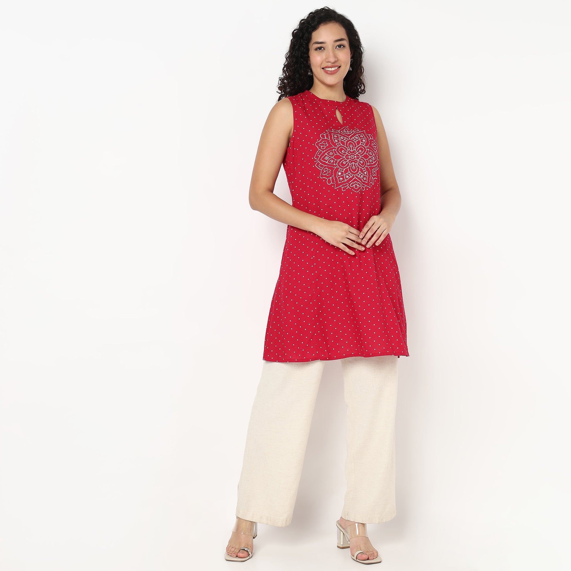 A-Line Printed Straight Kurta