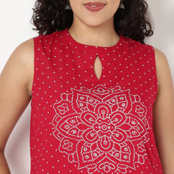 A-Line Printed Straight Kurta