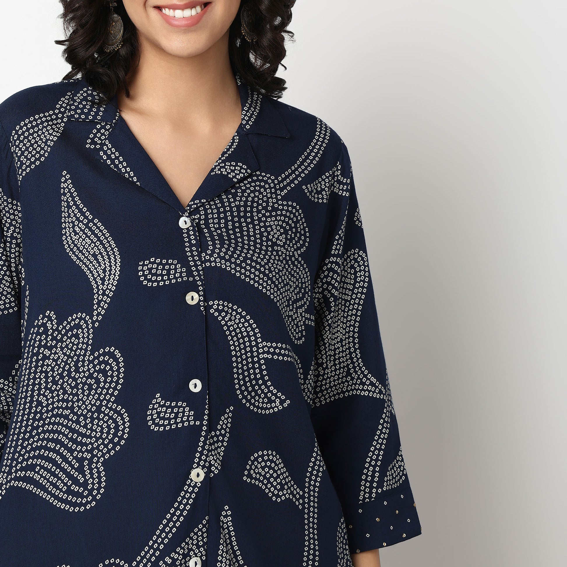 Buy Women Straight Fit Printed Three-Fourth Sleeve Kurta  - Style Union