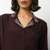 Buy Women Straight Fit Embroidered Three-Fourth Sleeve Kurta  - Style Union