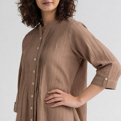 Polyester Solid Three-Fourth Sleeve Kurta