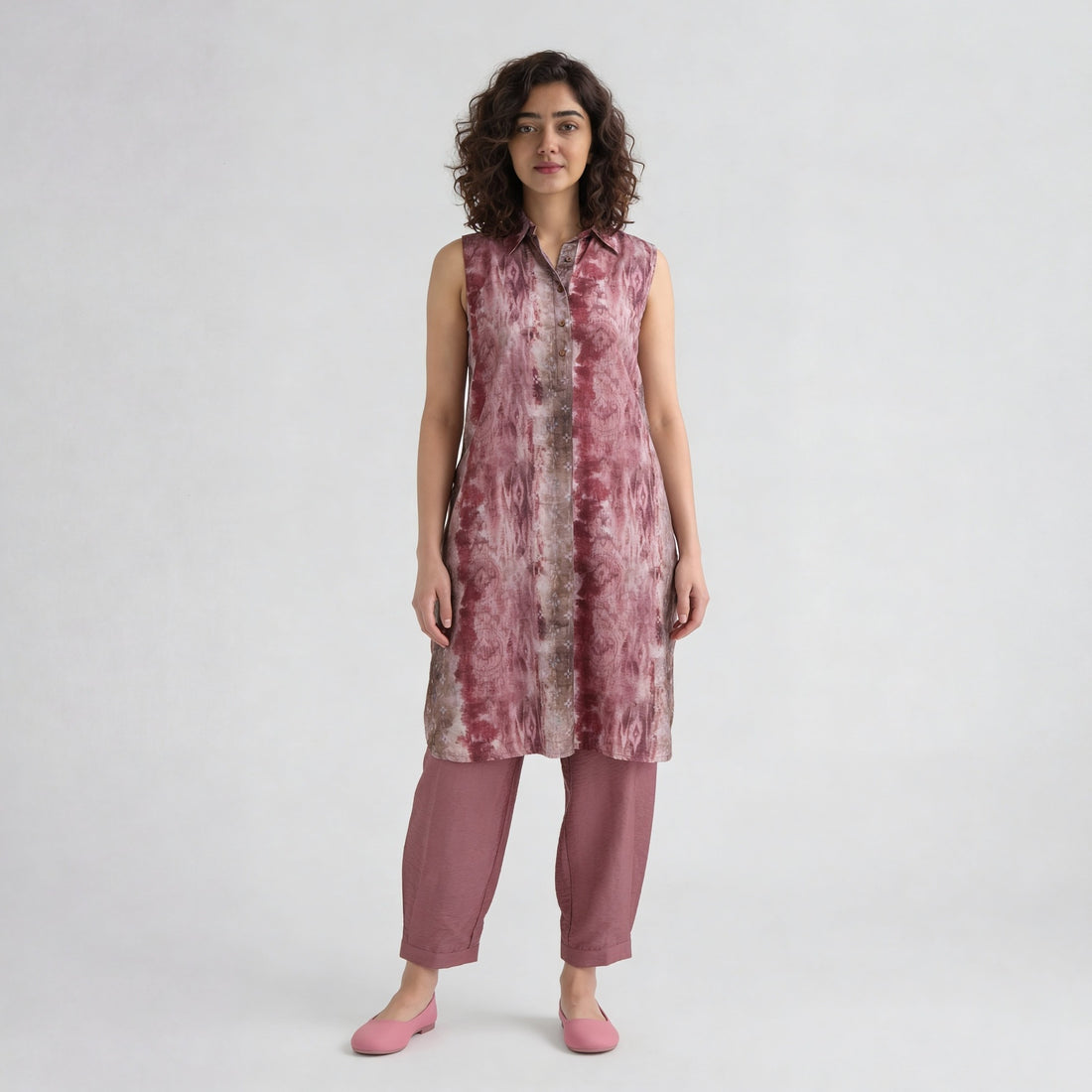 Printed Collar A-Line Kurta