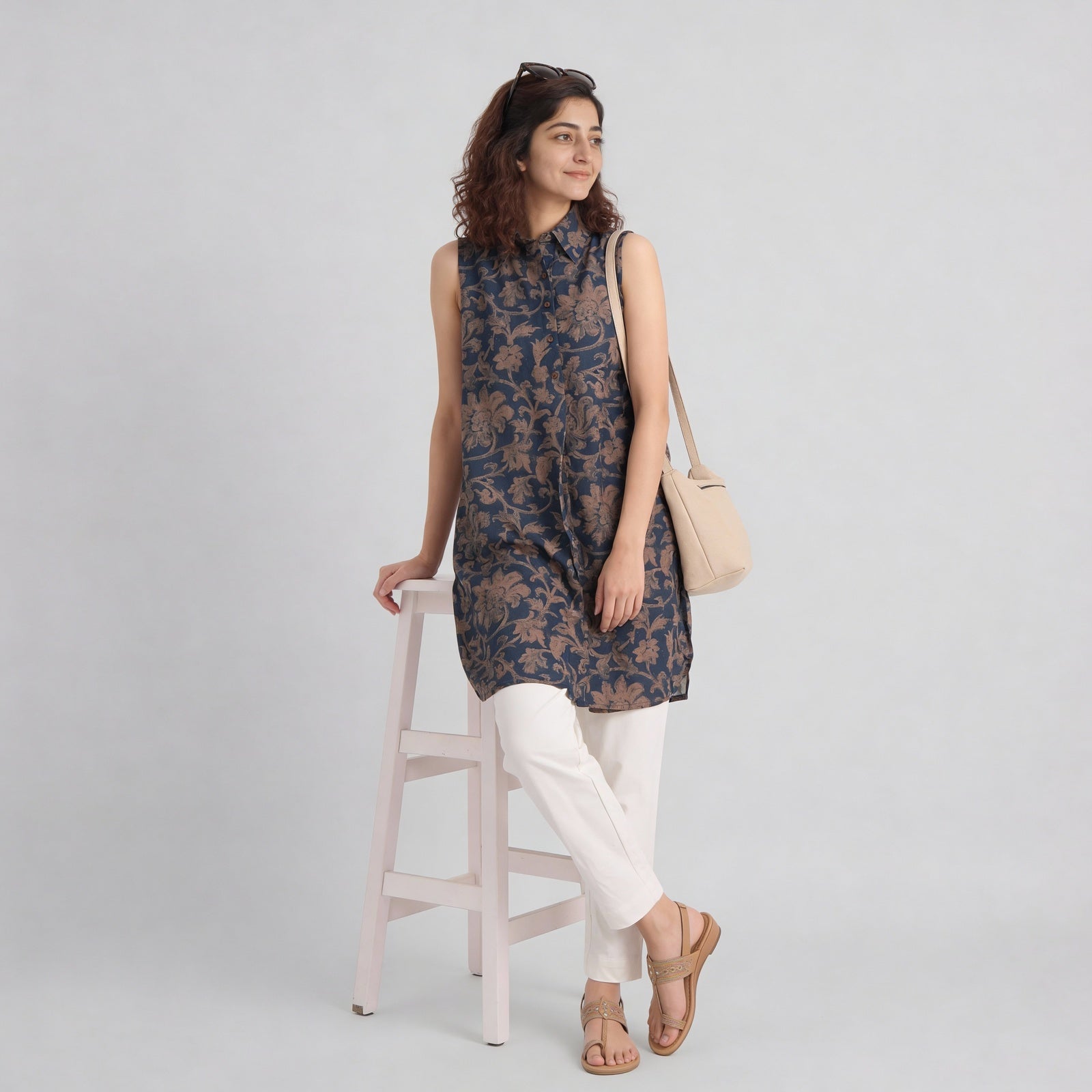 Printed A-Line Straight Kurta