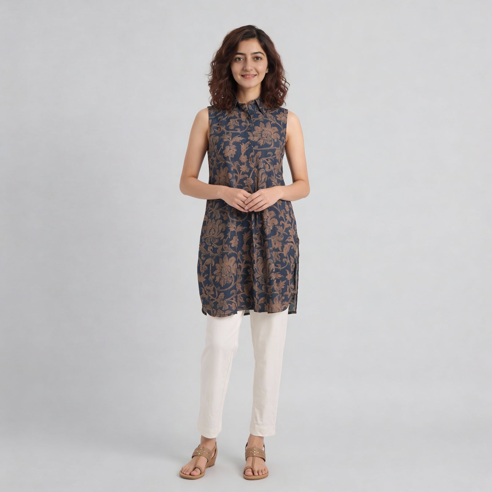 Printed A-Line Straight Kurta