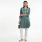 Embroidered A-Line Straight Kurta