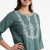Embroidered A-Line Straight Kurta