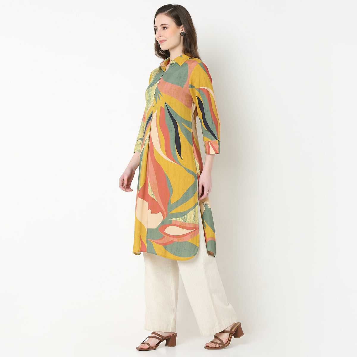 Blue Winterlight Printed Straight Kurta