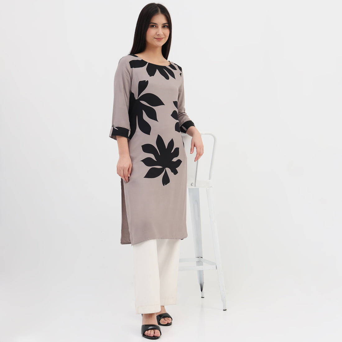 Woven Printed Straight Kurta